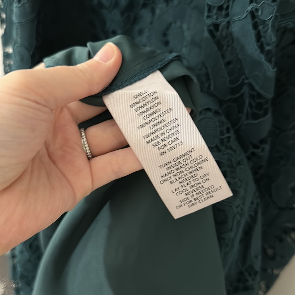 Nanette Lepore Teal Lace Shirt Dress - Picture 9 of 12